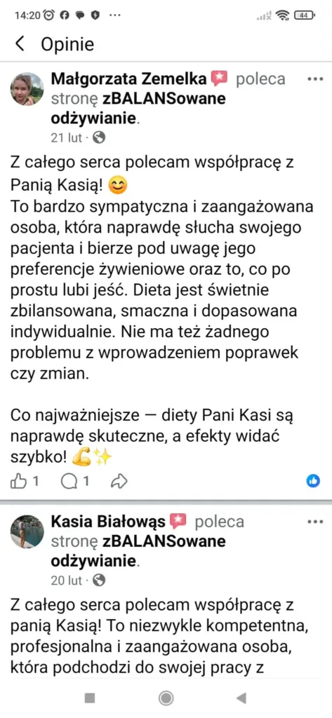Zrzut ekranu z opinią o specjaliście