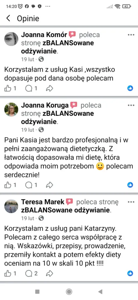 Zrzut ekranu z opinią o specjaliście