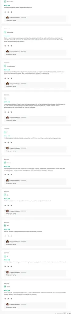 Zrzut ekranu z opinią o specjaliście